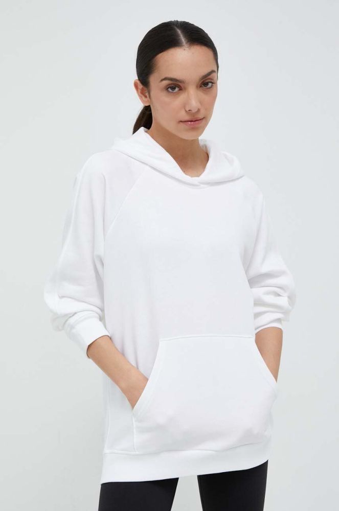 Кофта adidas жіноча колір білий з капюшоном однотонна (3319552)