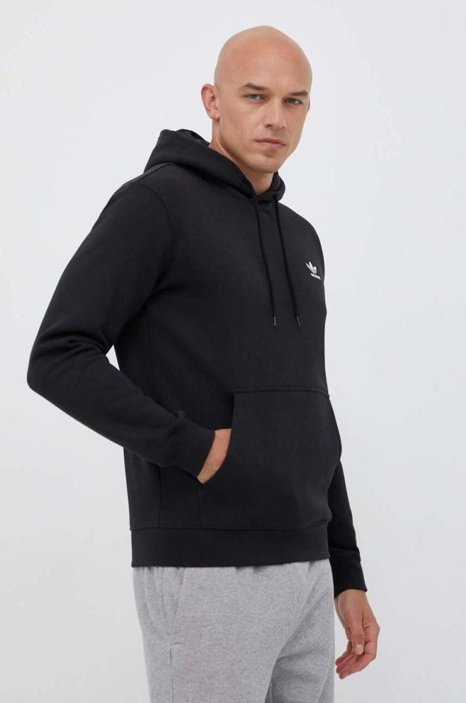 Кофта adidas Originals чоловіча колір чорний з капюшоном з аплікацією (3362511)