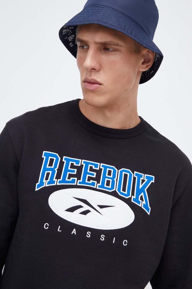 Кофта Reebok Classic чоловіча колір чорний з аплікацією