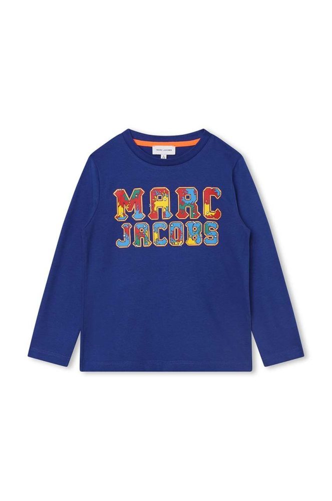 Дитячий бавовняний лонгслів Marc Jacobs колір синій з принтом (3419409)