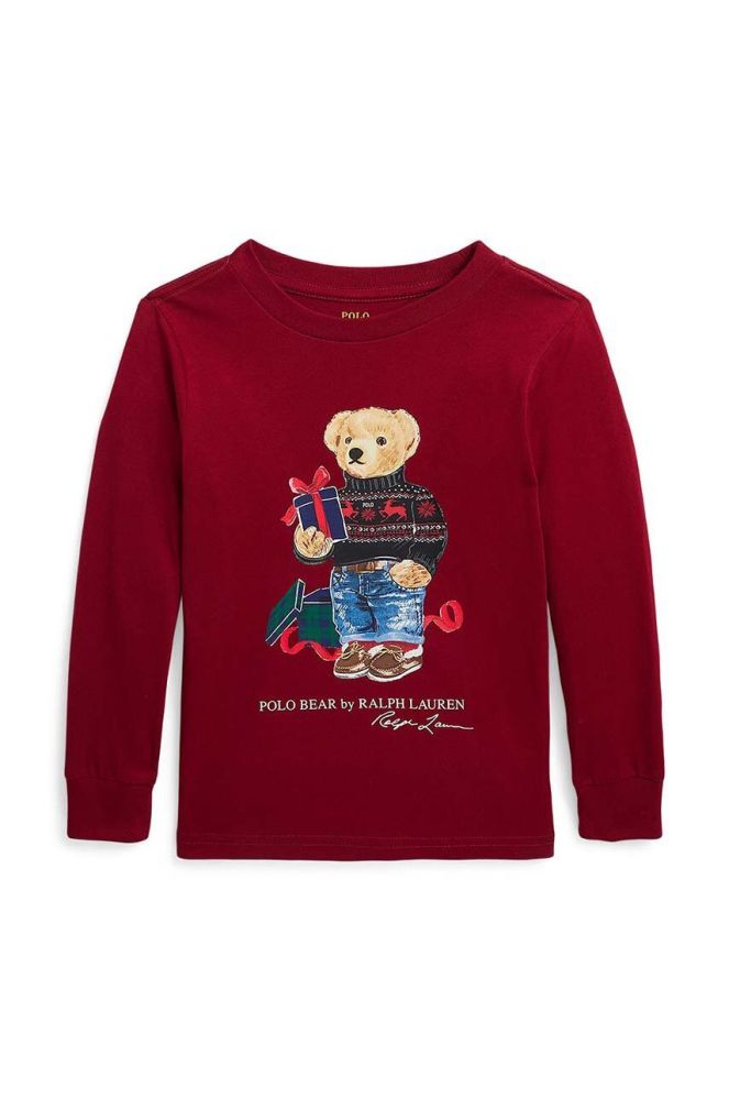 Дитяча кофта Polo Ralph Lauren колір червоний з принтом (3638073)