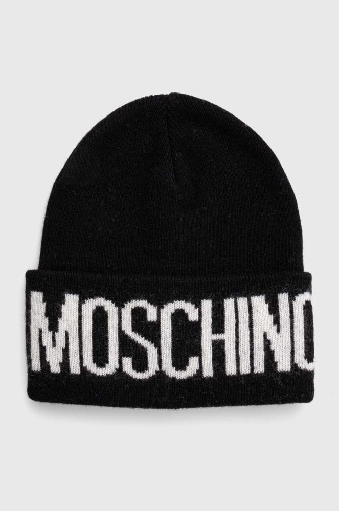 Вовняна шапка Moschino колір чорний