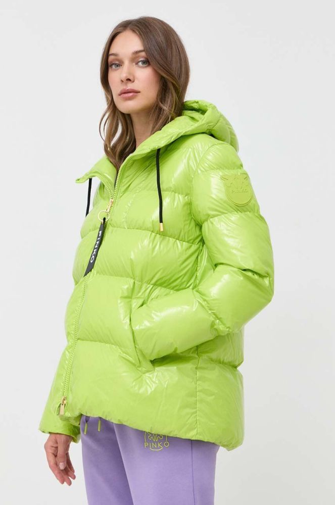 Куртка Pinko жіноча колір зелений зимова (3434189)