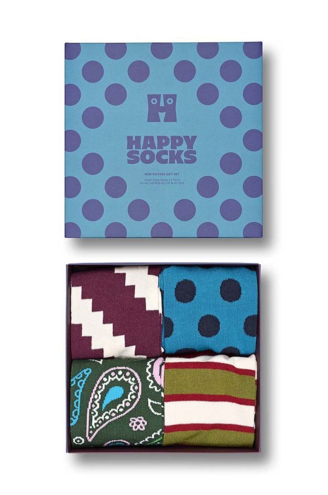 Шкарпетки Happy Socks New Vintage Socks 4-pack колір барвистий