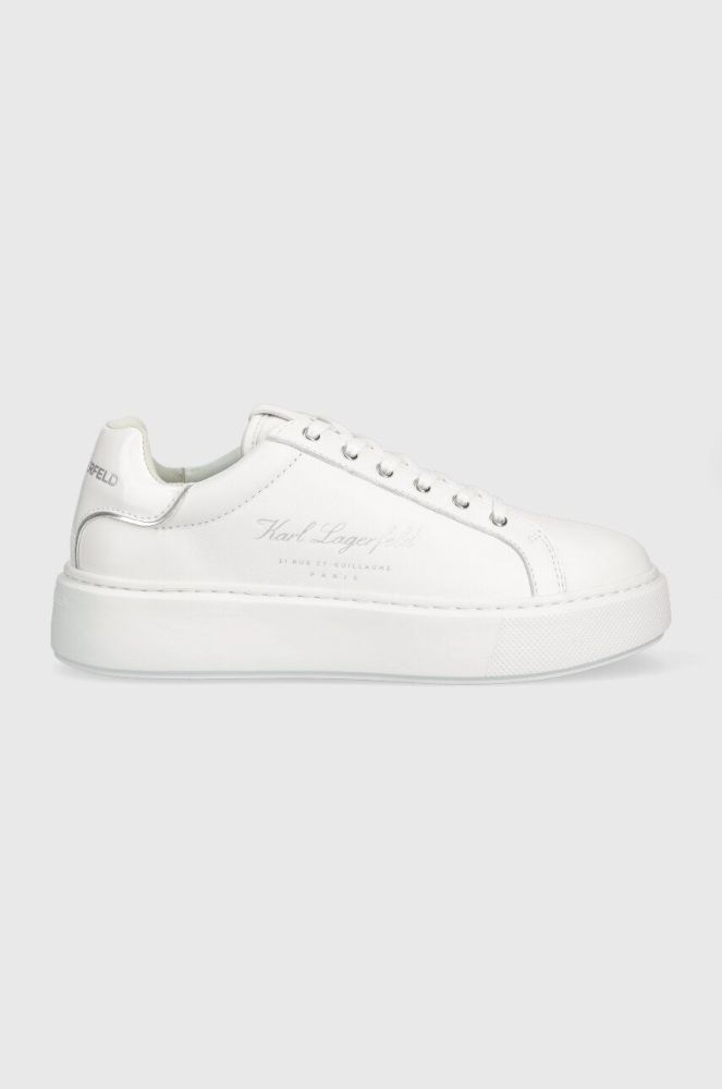 Шкіряні кросівки Karl Lagerfeld MAXI KUP колір білий KL62223F