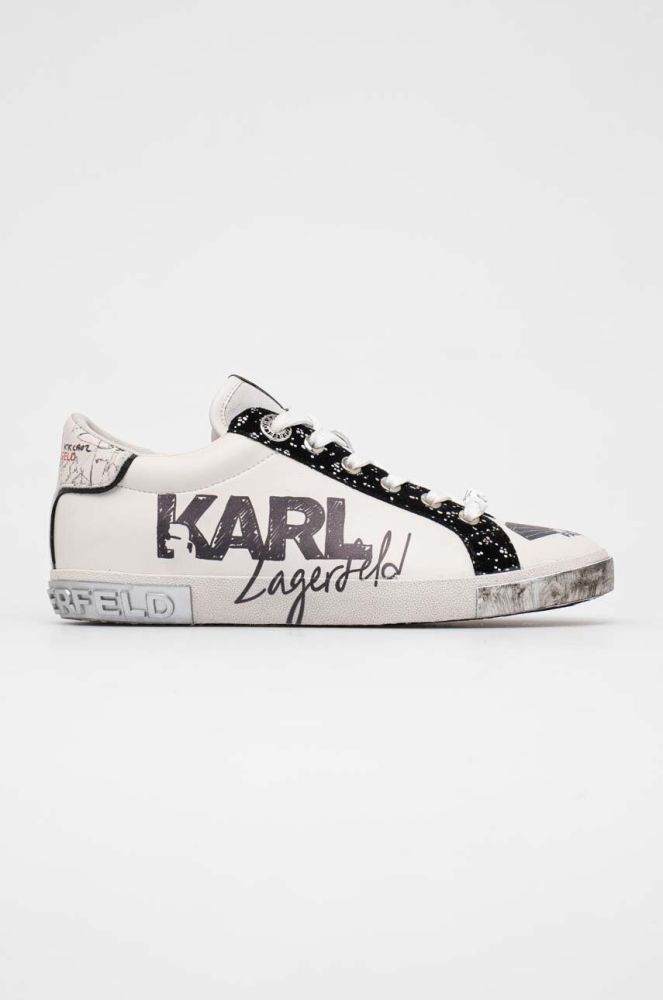 Шкіряні кросівки Karl Lagerfeld SKOOL колір білий KL60111