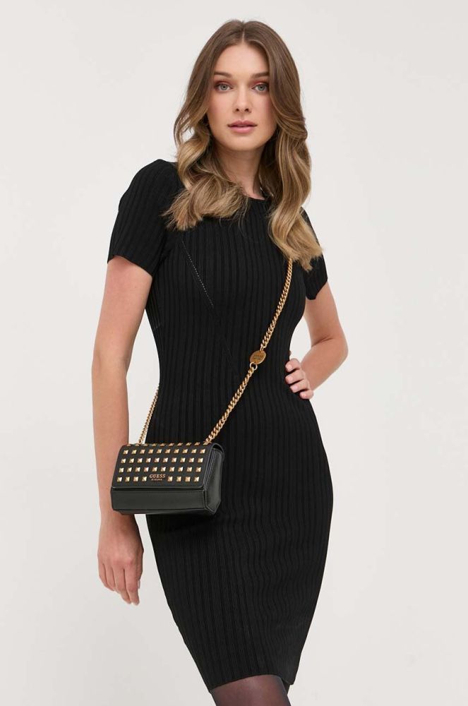 Сукня Guess колір чорний mini облягаюча (3328304)