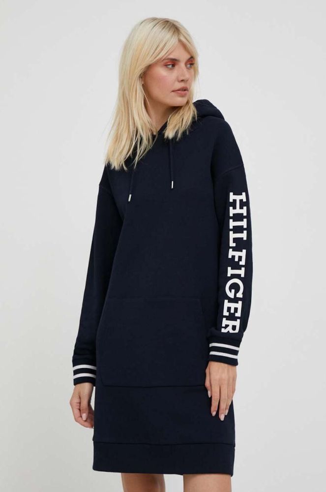 Бавовняна сукня Tommy Hilfiger колір синій mini oversize (3335721)