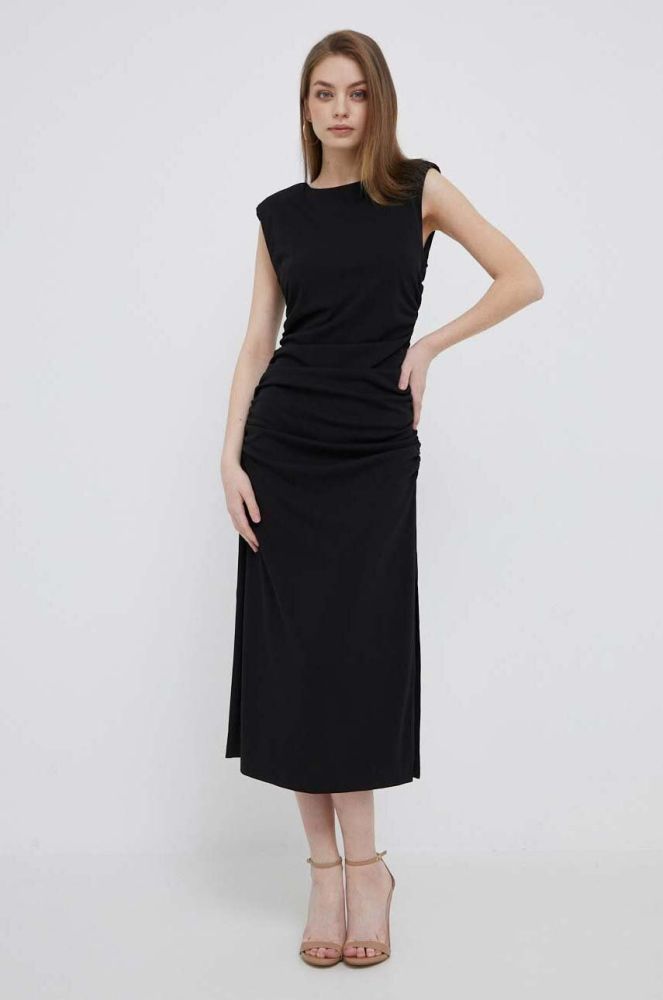 Сукня Dkny колір чорний midi облягаюча (3297019)