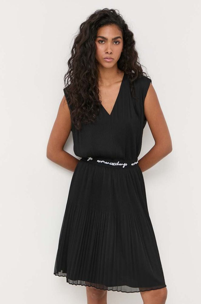 Сукня Armani Exchange колір чорний mini розкльошена (3375375)