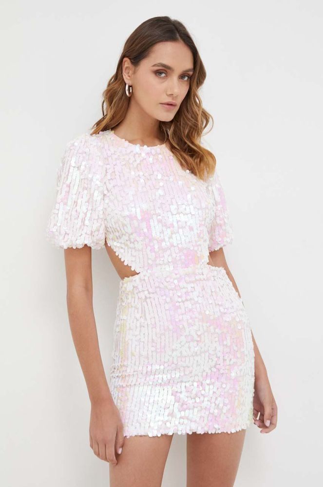Сукня Bardot колір рожевий mini облягаюча (3593709)