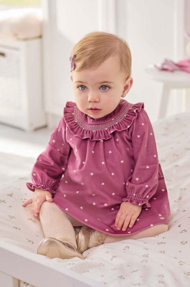 Сукня для немовлят Mayoral Newborn колір фіолетовий mini розкльошена (3431843)