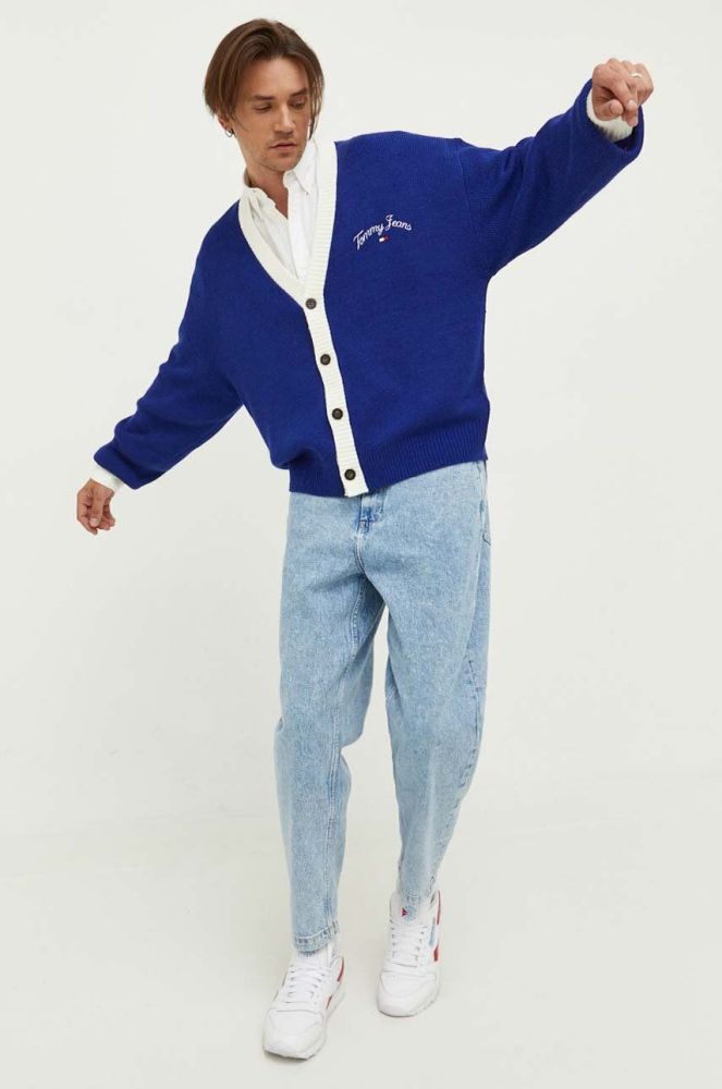 Джемпер Tommy Jeans чоловічий колір синій