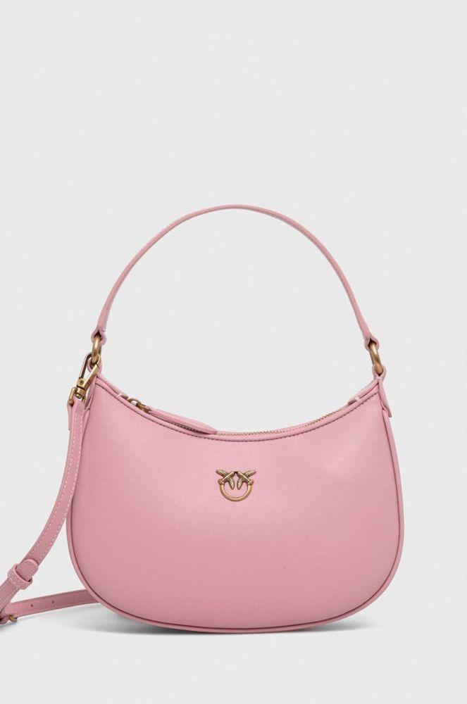 Шкіряна сумочка Pinko колір рожевий (3432548)