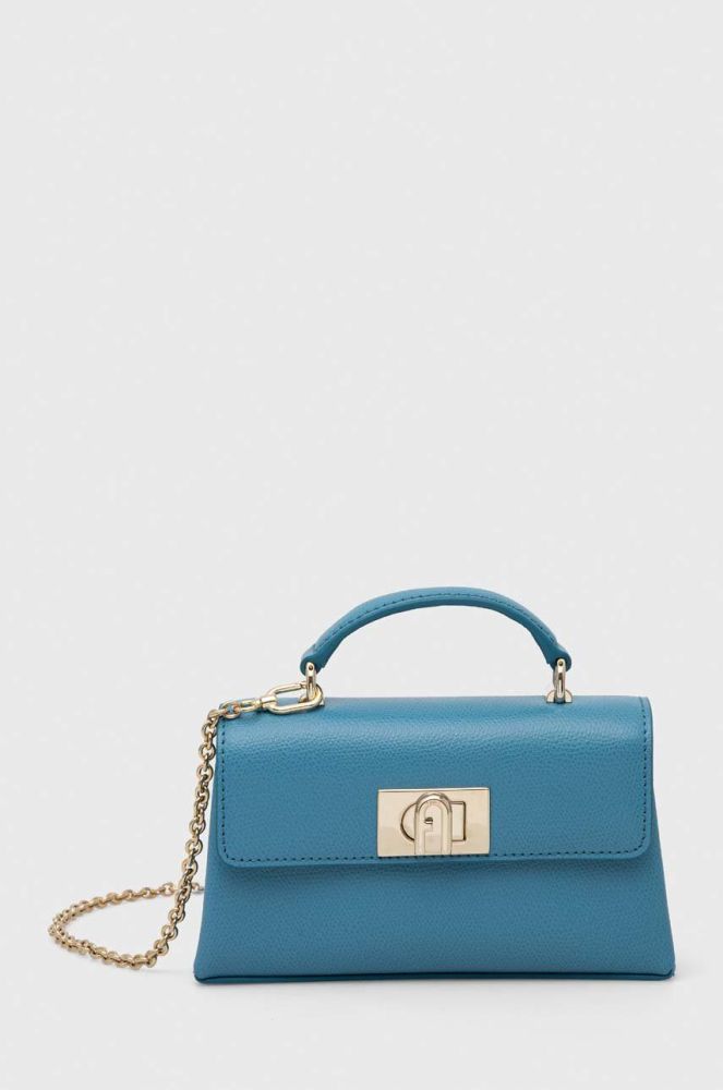 Шкіряна сумочка Furla 1927 колір блакитний (3402470)