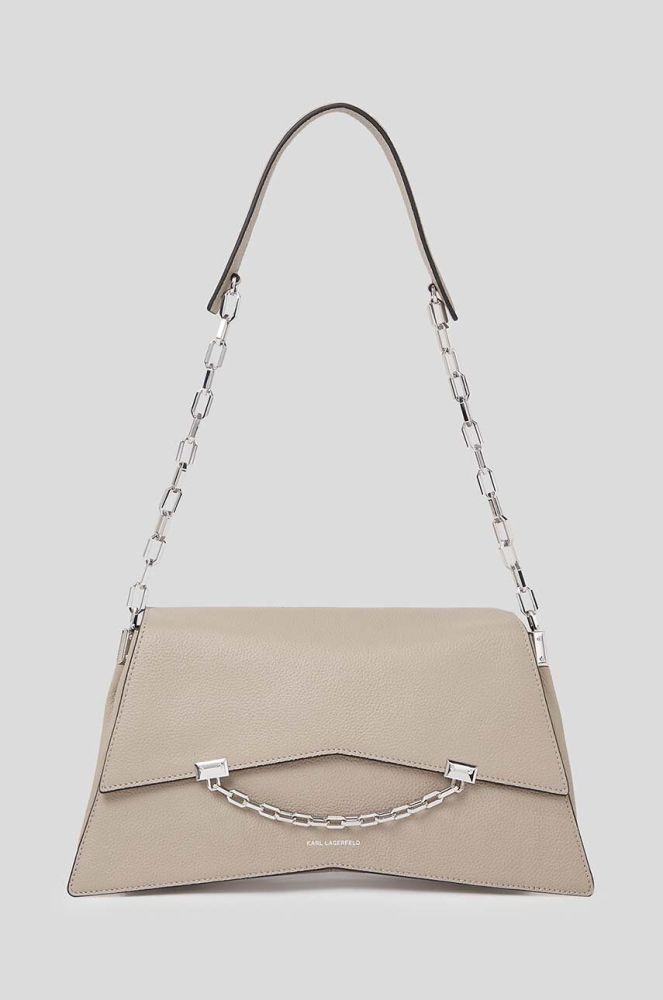Шкіряна сумочка Karl Lagerfeld колір бежевий (3354539)