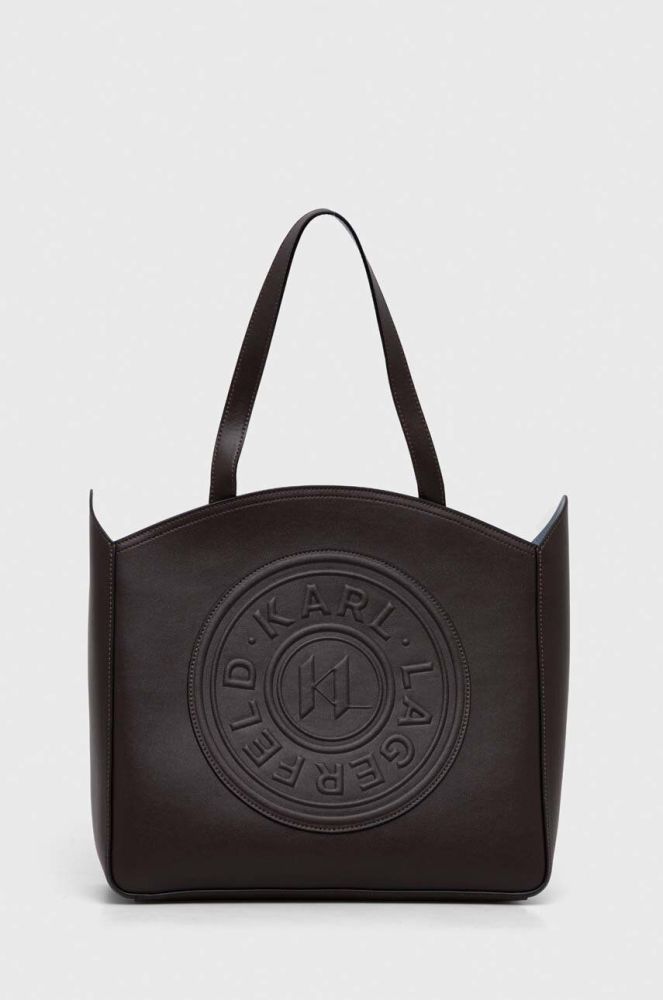 Шкіряна сумочка Karl Lagerfeld колір коричневий (3493832)