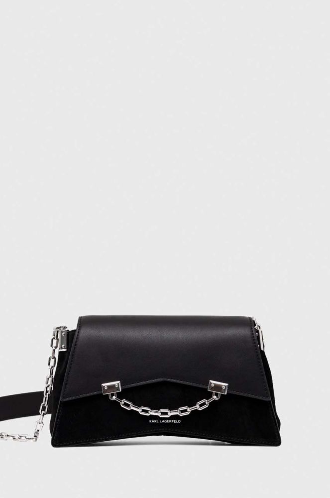 Шкіряна сумочка Karl Lagerfeld колір чорний (3520581)