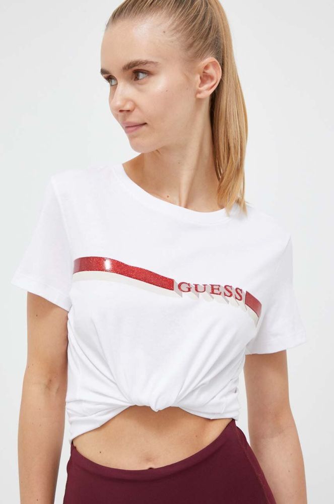 Бавовняна футболка Guess колір білий (3333318)