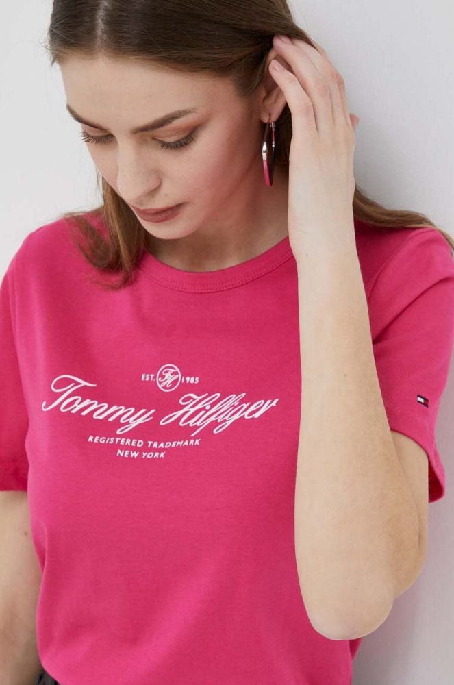 Бавовняна футболка Tommy Hilfiger колір рожевий (3288256)