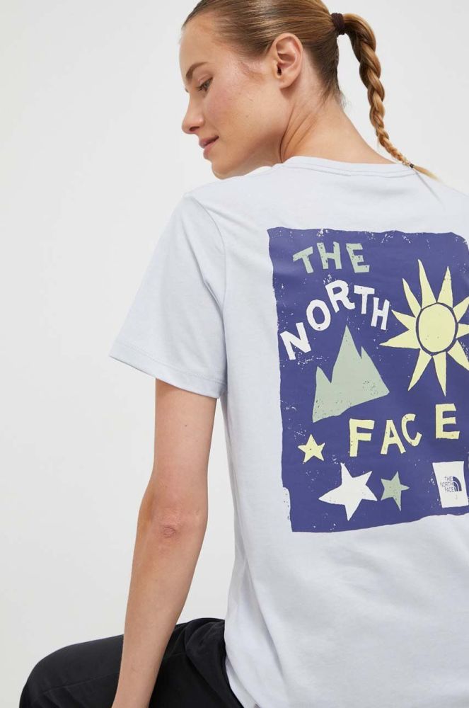 Бавовняна футболка The North Face колір блакитний (3524722)