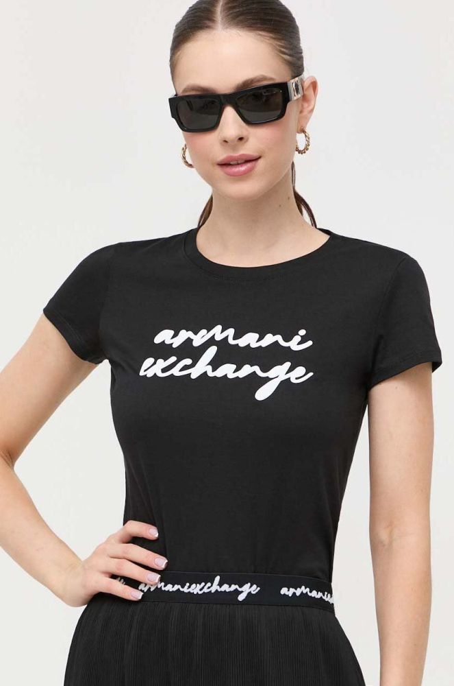 Бавовняна футболка Armani Exchange колір чорний (3363455)