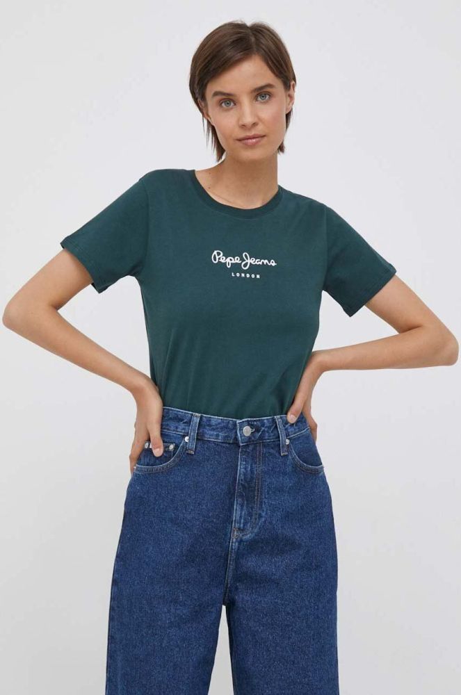 Бавовняна футболка Pepe Jeans Wendys колір зелений