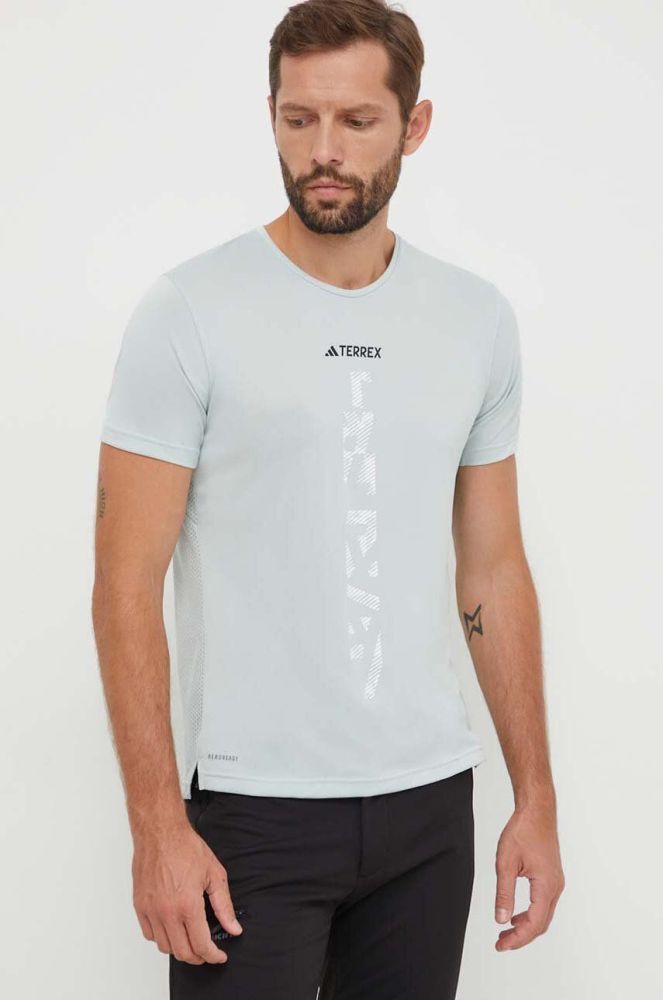 Спортивна футболка adidas TERREX Agravic колір сірий з принтом