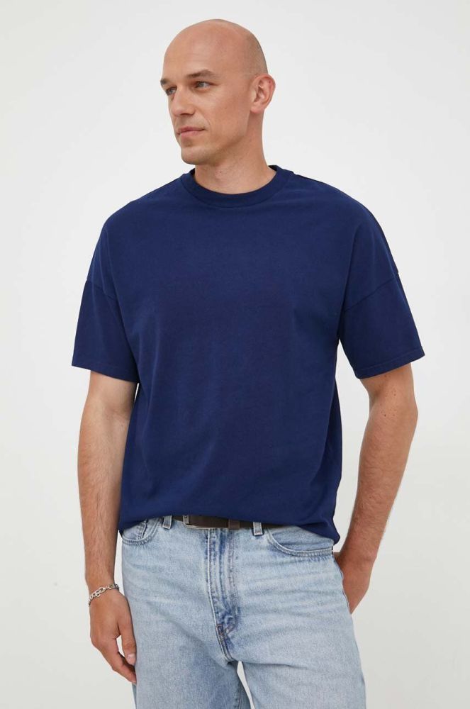 Бавовняна футболка American Vintage колір синій однотонний (3339423)