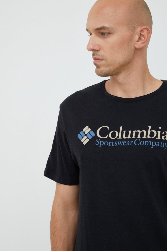 Футболка Columbia чоловіча колір чорний з принтом 1680053-014 (2619635)