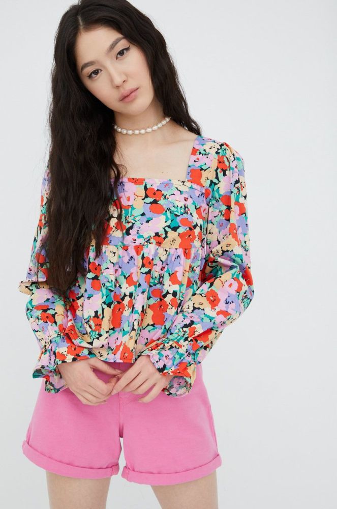 Блузка Only жіноча принт квіти колір барвистий (2337469)