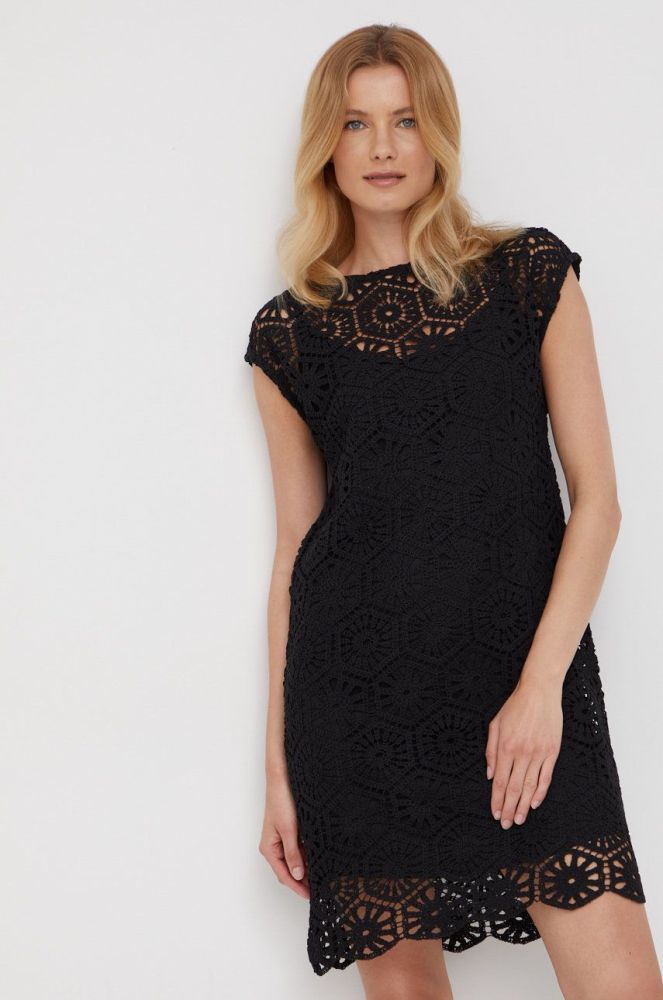 Сукня Sisley колір чорний mini пряма (2429717)