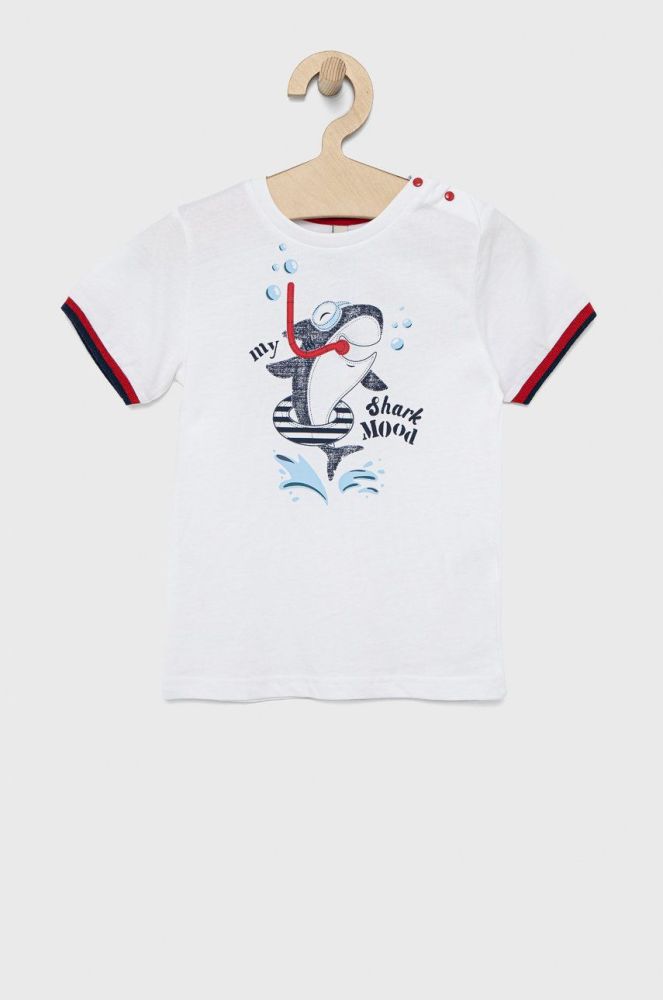 Дитяча бавовняна футболка Birba&Trybeyond колір білий з принтом (2130172)