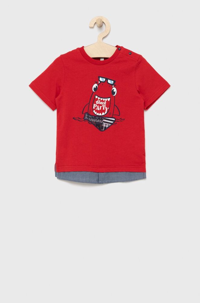 Дитяча бавовняна футболка Birba&Trybeyond колір червоний з принтом (2204041)