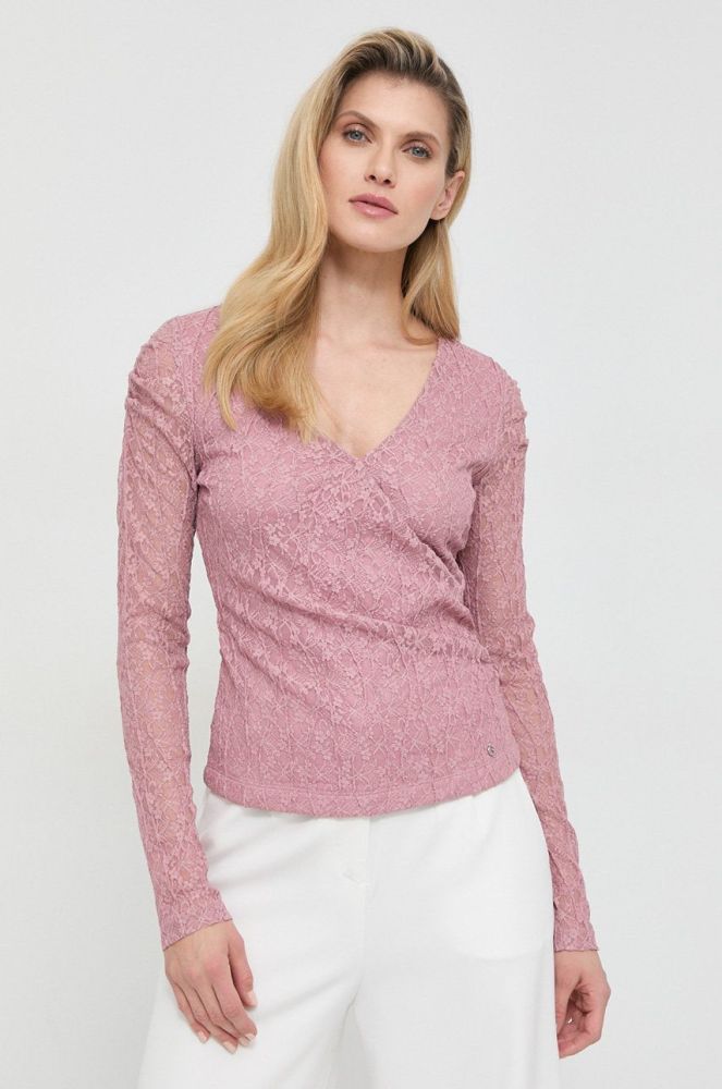 Блузка Guess жіноча колір рожевий однотонна (2896107)