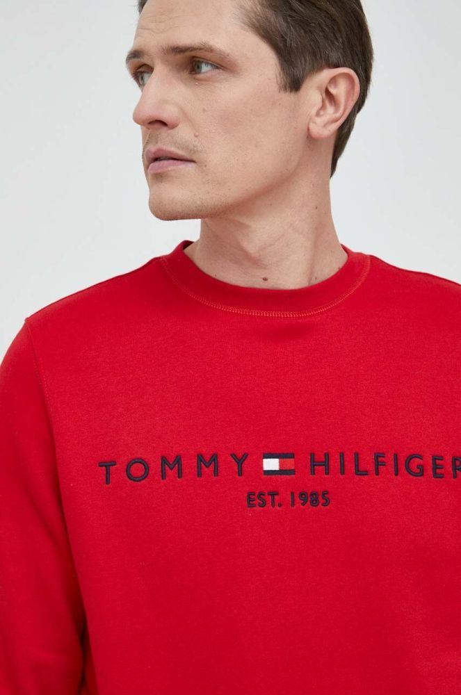 Кофта Tommy Hilfiger чоловіча колір бордовий з принтом