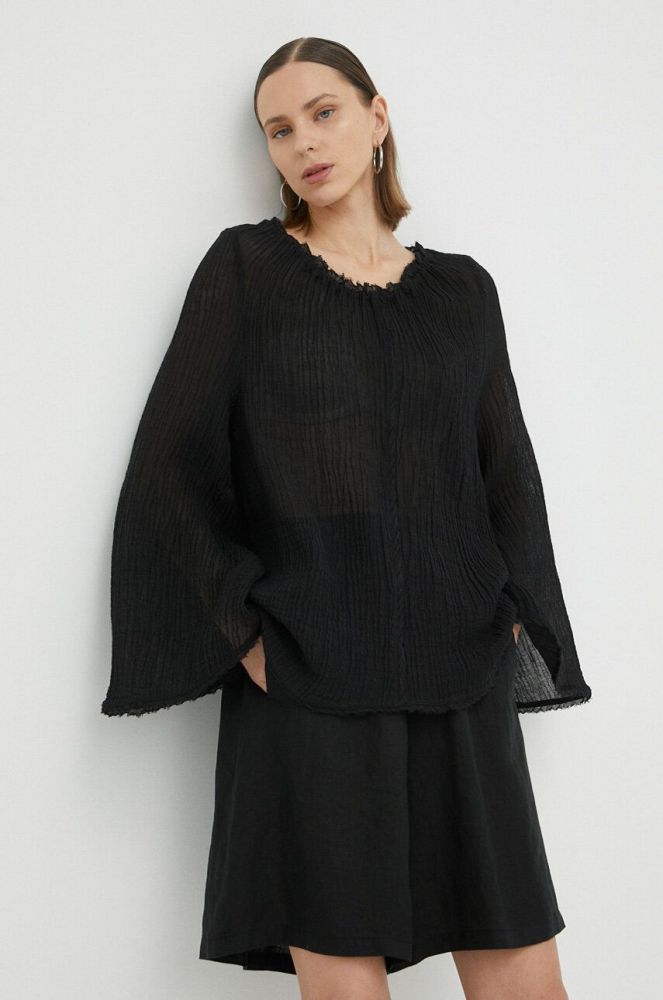 Блузка By Malene Birger жіноча колір чорний однотонна (3193973)