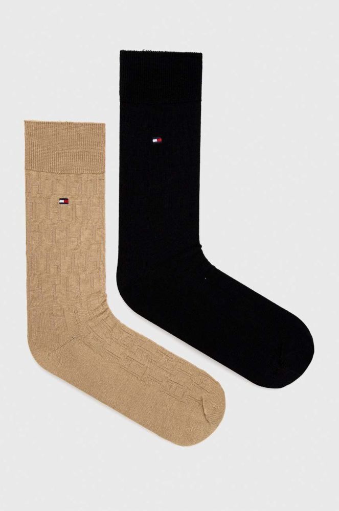 Шкарпетки Tommy Hilfiger 2-pack чоловічі колір коричневий (3185209)