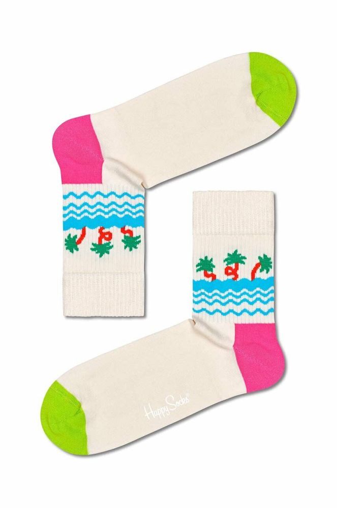 Шкарпетки Happy Socks Palm Beach 1/2 Crew колір білий