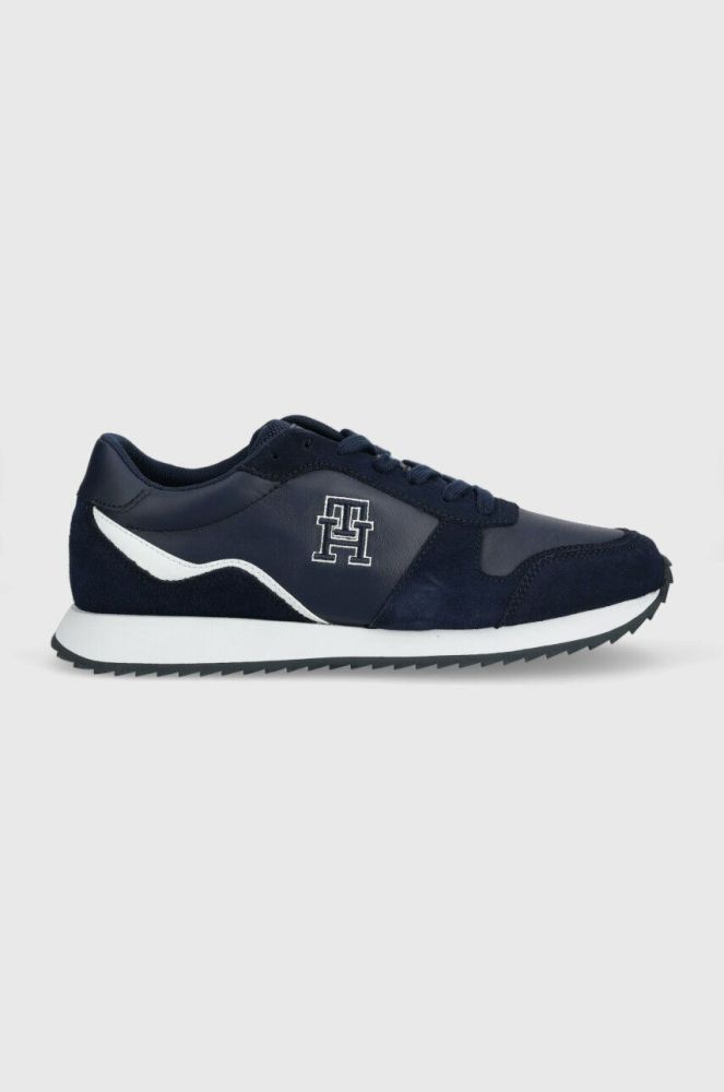 Шкіряні кросівки Tommy Hilfiger RUNNER EVO LEATHER колір синій FM0FM04479