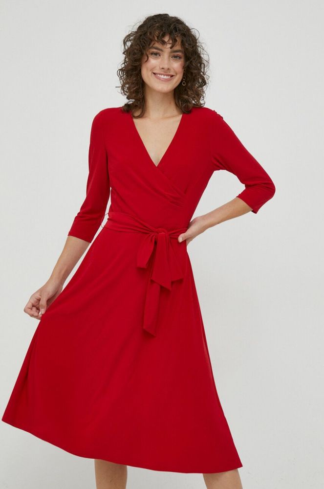 Сукня Lauren Ralph Lauren колір червоний mini розкльошена (3600247)