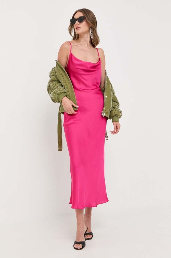 Сукня Guess maxi пряма колір рожевий (3333550)
