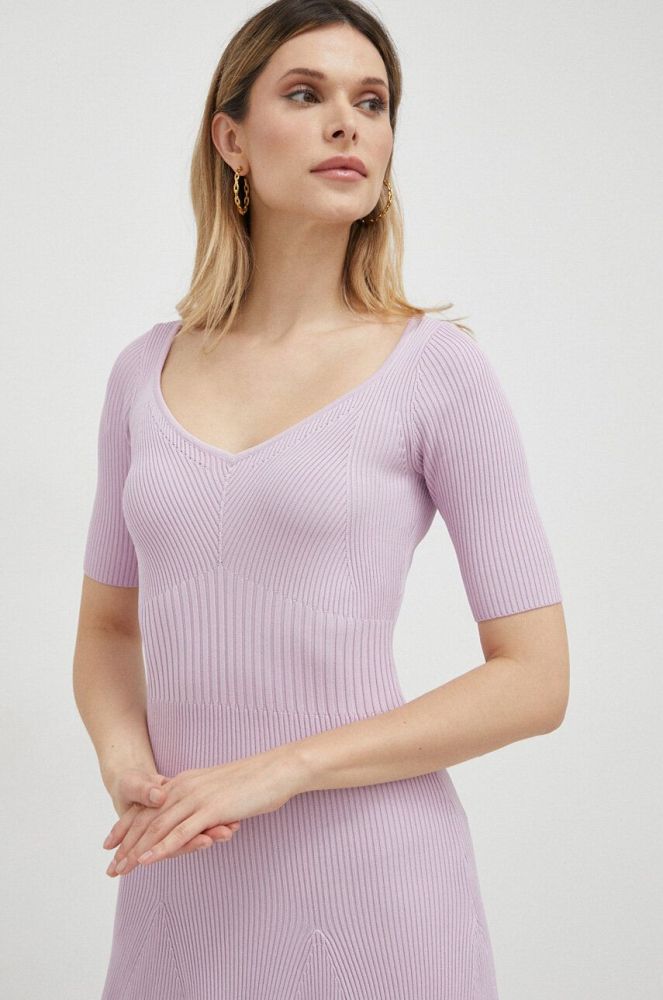 Сукня Guess колір фіолетовий mini розкльошена (3082748)