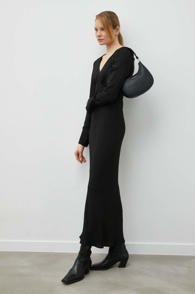 Сукня Herskind колір чорний maxi пряма (2870867)