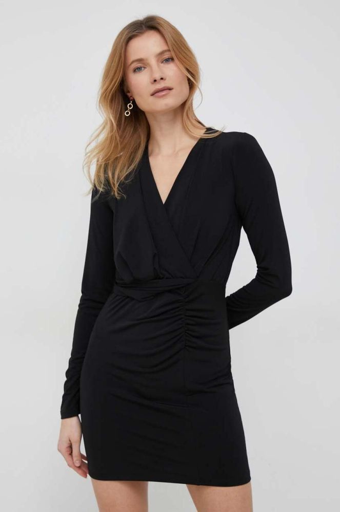Сукня Sisley колір чорний mini облягаюча (2975306)