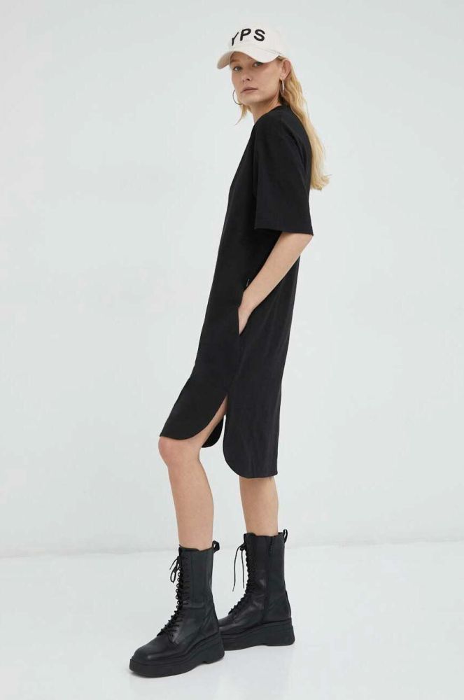 Бавовняна сукня G-Star Raw колір чорний mini oversize (3113574)