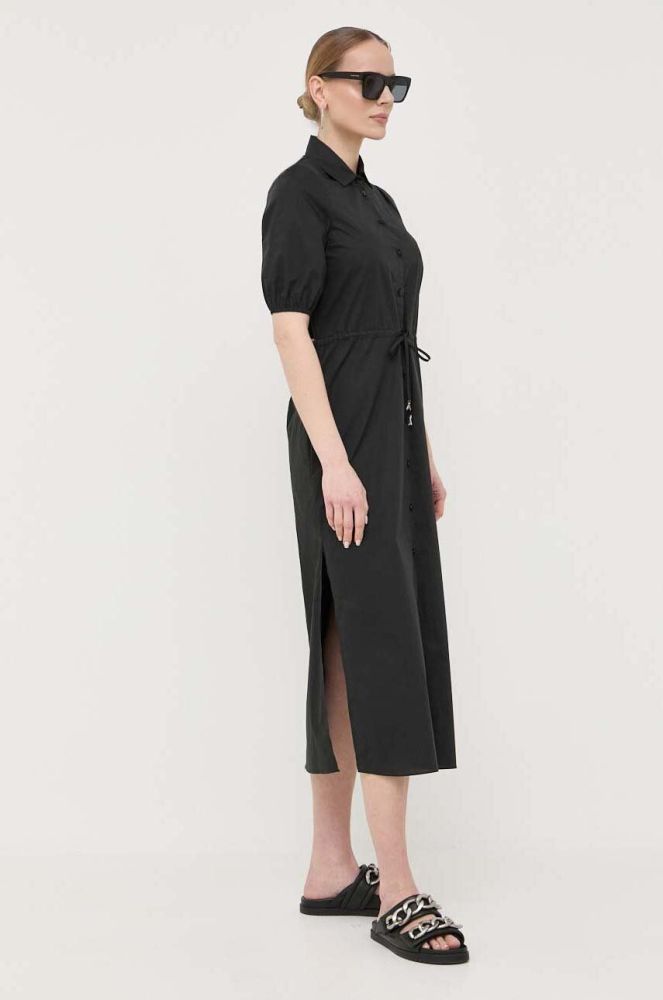 Бавовняна сукня Patrizia Pepe колір чорний maxi розкльошена (3245447)