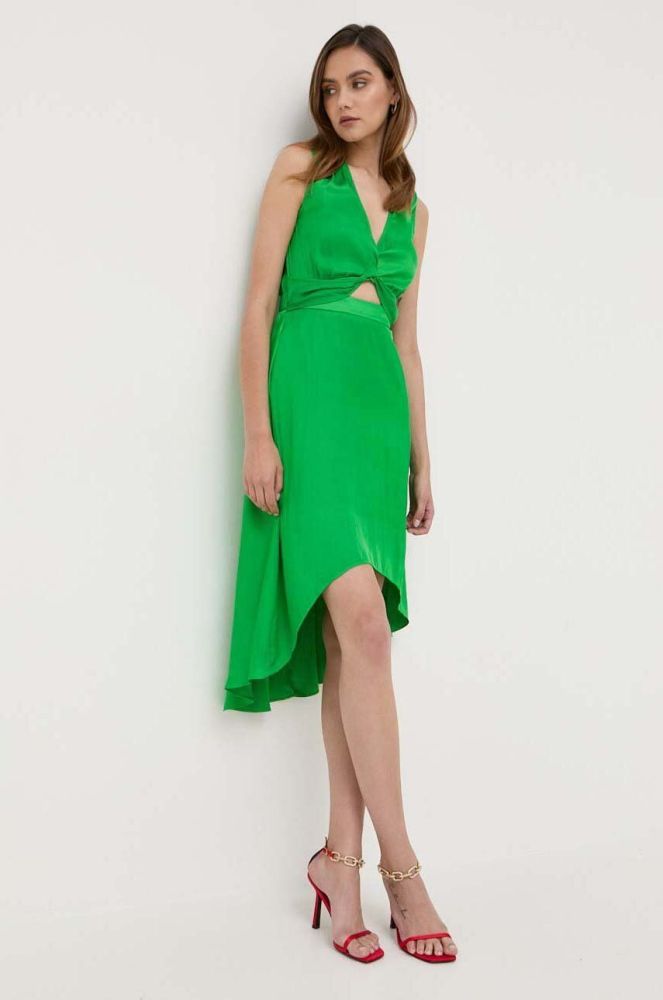 Сукня Morgan колір зелений midi розкльошена (3282884)