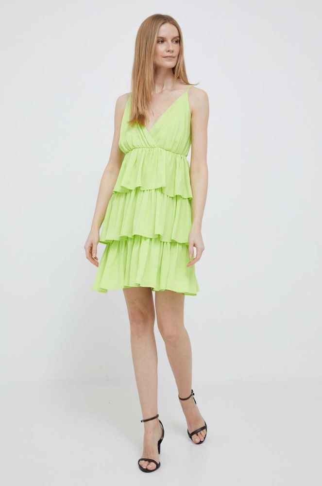 Сукня Artigli колір зелений mini розкльошена (3207886)