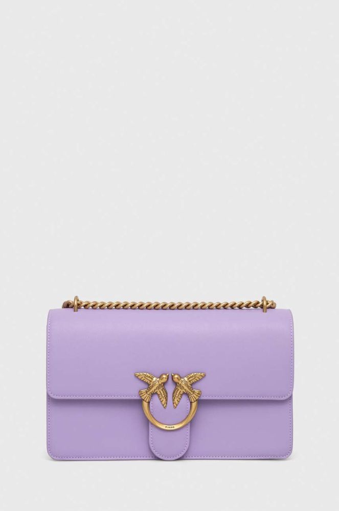 Шкіряна сумочка Pinko колір фіолетовий (3440004)